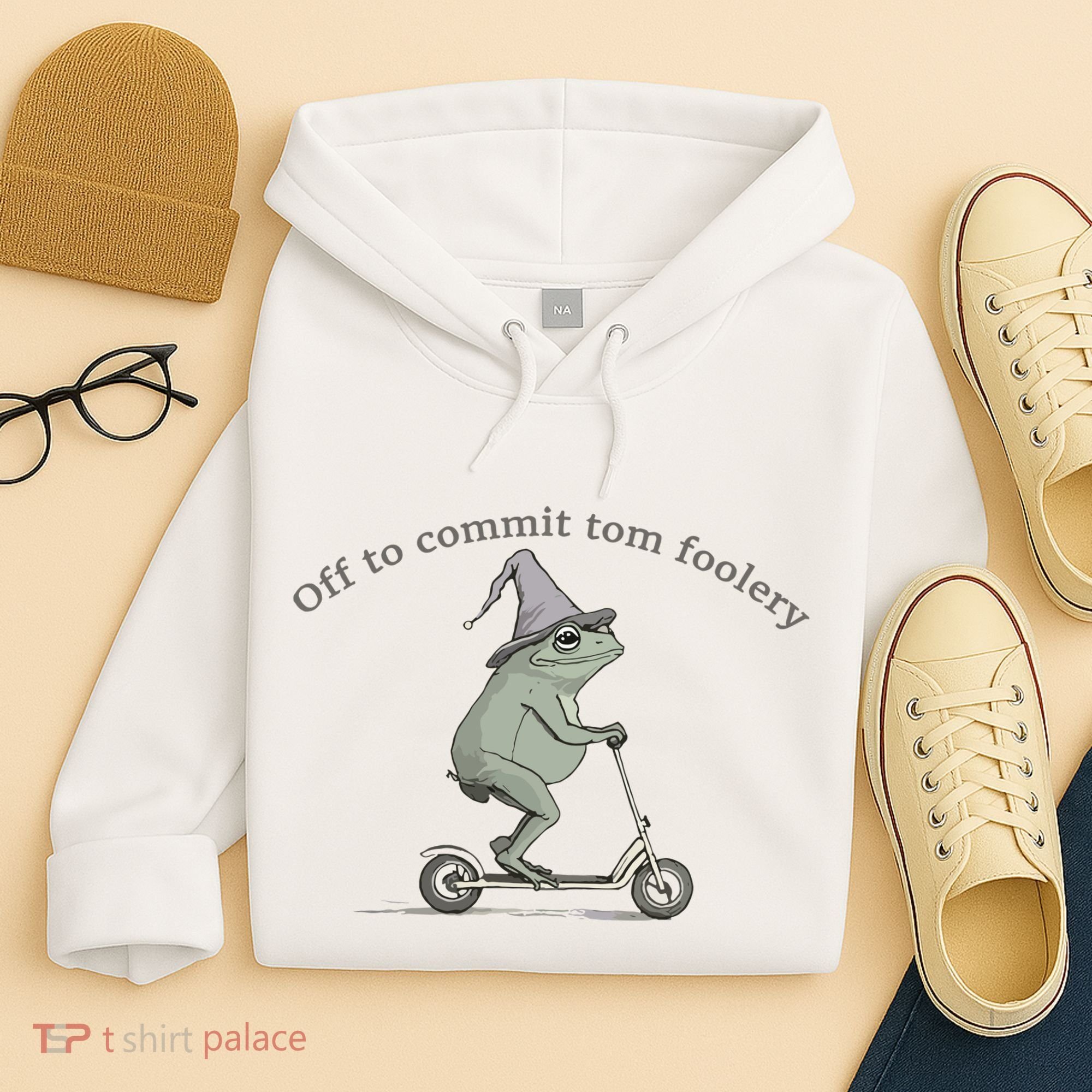 Off To Commit Tom Foolery Frog And Fun Playful Humor Hoodie