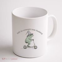 Off To Commit Tom Foolery Frog And Fun Playful Humor Coffee Mug thumb 1