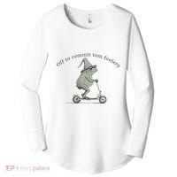 Off To Commit Tom Foolery Frog And Fun Playful Humor Women's Perfect Tri Tunic Long Sleeve Shirt thumb 0