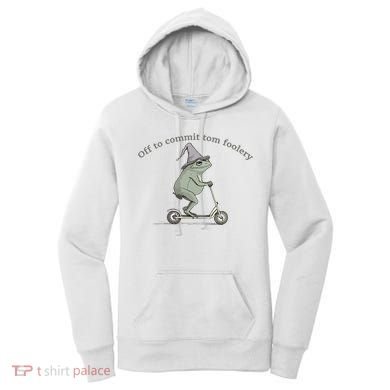 Off To Commit Tom Foolery Frog And Fun Playful Humor Women's Hoodie