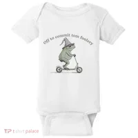 Off To Commit Tom Foolery Frog And Fun Playful Humor Baby Bodysuit thumb 0