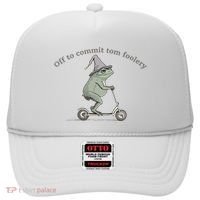 Off To Commit Tom Foolery Frog And Fun Playful Humor Hat thumb 0