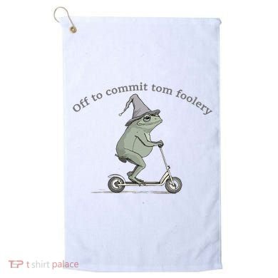 Off To Commit Tom Foolery Frog And Fun Playful Humor Golf Towel