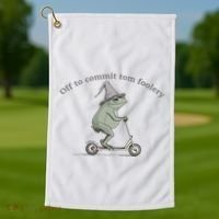 Off To Commit Tom Foolery Frog And Fun Playful Humor Golf Towel thumb 1