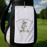 Off To Commit Tom Foolery Frog And Fun Playful Humor Golf Towel thumb 2