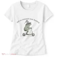 Off To Commit Tom Foolery Frog And Fun Playful Humor Women's T-Shirt thumb 0