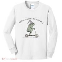 Off To Commit Tom Foolery Frog And Fun Playful Humor Kids Long Sleeve Shirt thumb 0