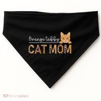 Orange Tabby Cat Mama Leopard Orange Tabby Cat Owner USA-Made Doggie Bandana thumb 0