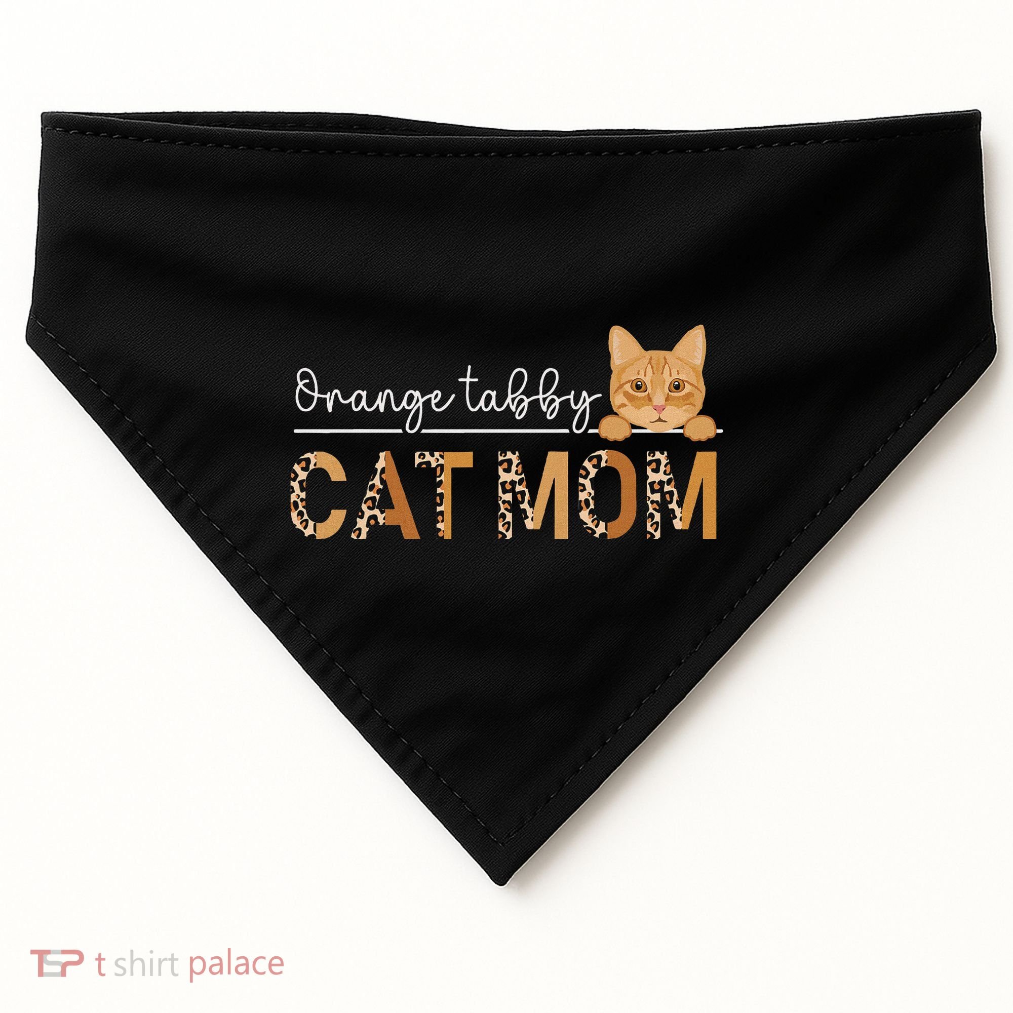 Orange Tabby Cat Mama Leopard Orange Tabby Cat Owner USA-Made Doggie Bandana