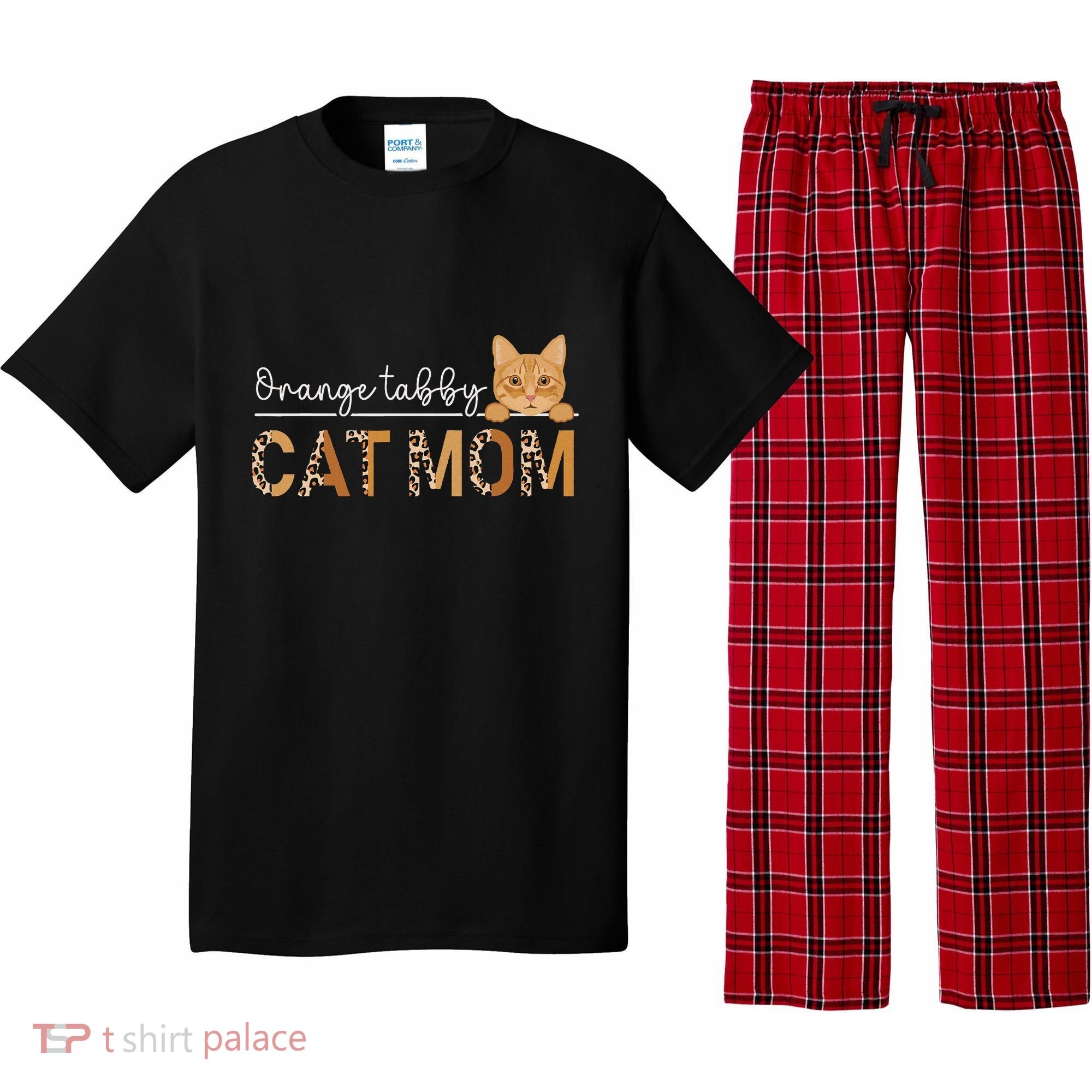 Orange Tabby Cat Mama Leopard Orange Tabby Cat Owner Pajama Set