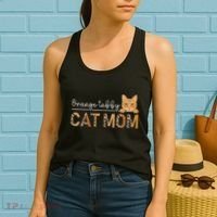 Orange Tabby Cat Mama Leopard Orange Tabby Cat Owner Women's Tank Top thumb 2