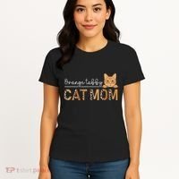 Orange Tabby Cat Mama Leopard Orange Tabby Cat Owner Women's T-Shirt thumb 4