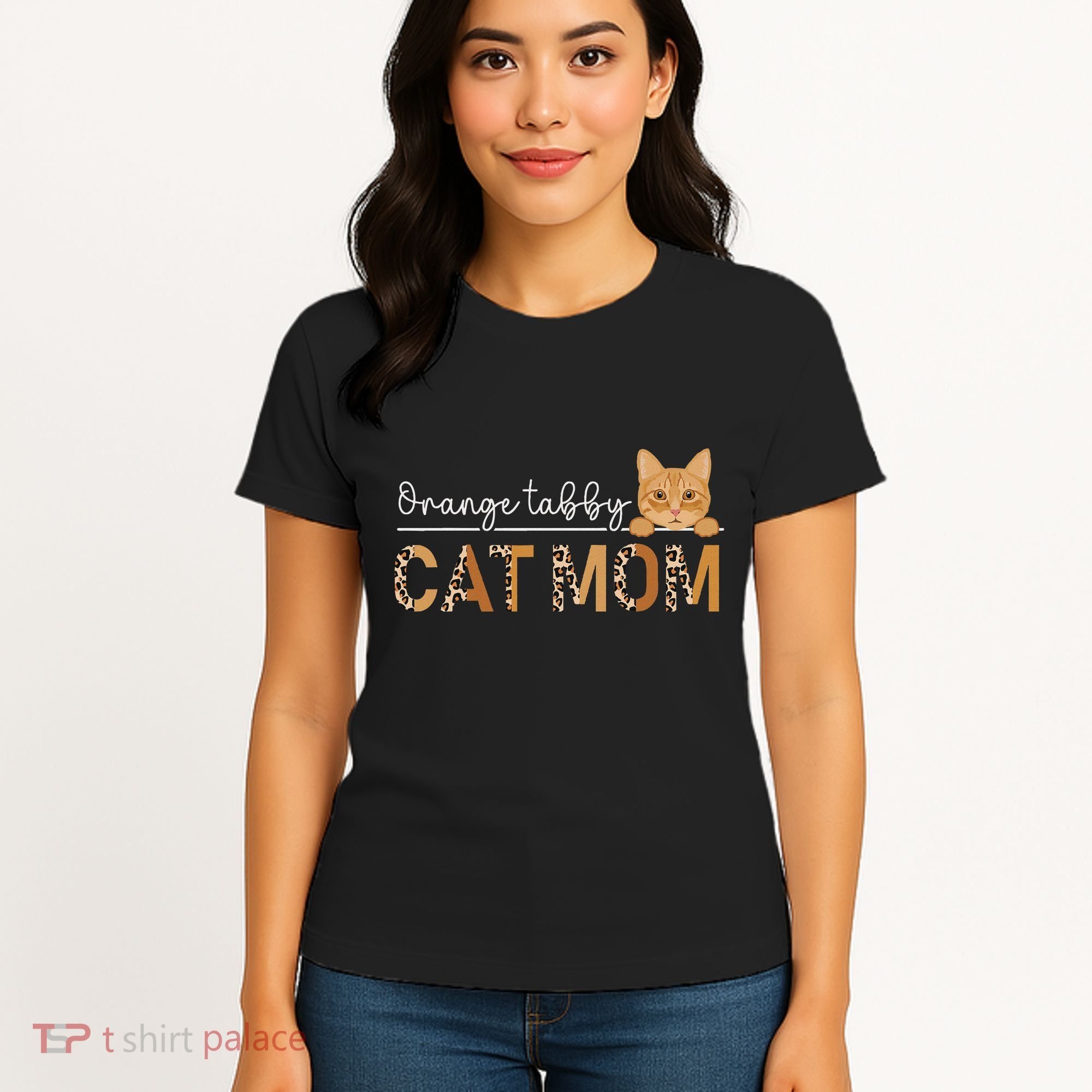 Orange Tabby Cat Mama Leopard Orange Tabby Cat Owner Women's T-Shirt