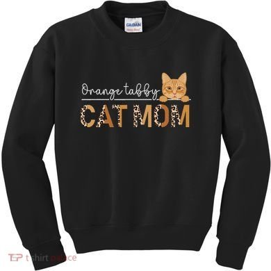 Orange Tabby Cat Mama Leopard Orange Tabby Cat Owner Kids Sweatshirt