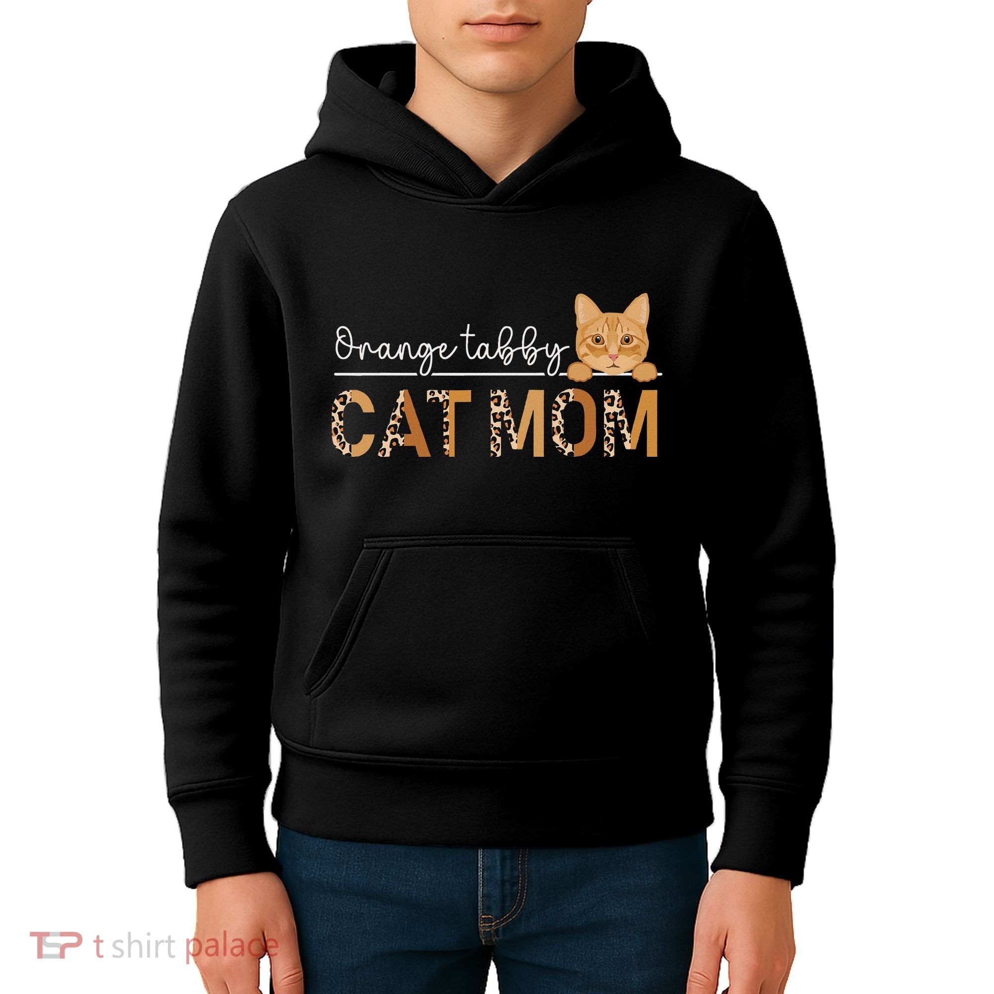 Orange Tabby Cat Mama Leopard Orange Tabby Cat Owner Kids Hoodie