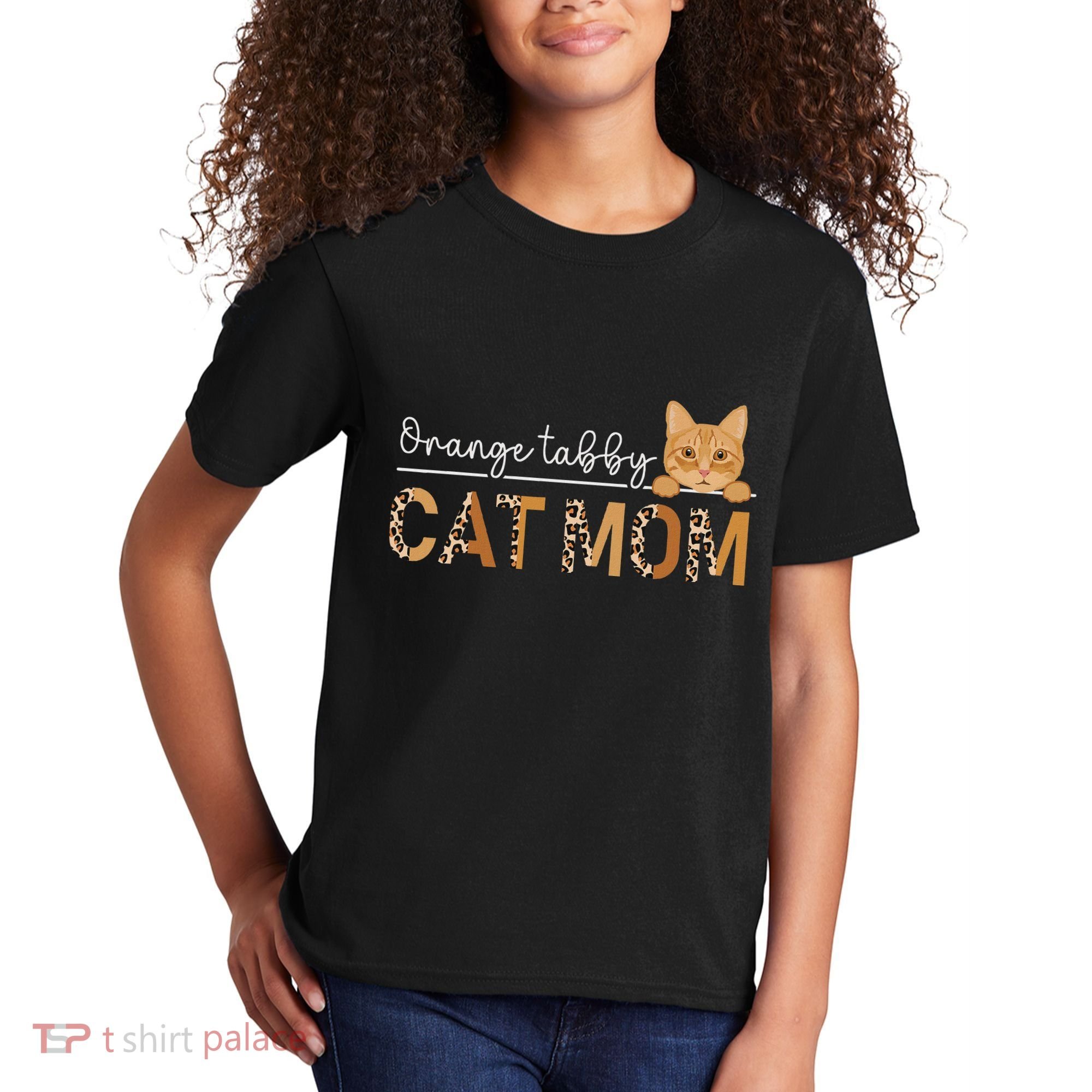 Orange Tabby Cat Mama Leopard Orange Tabby Cat Owner Kids T-Shirt
