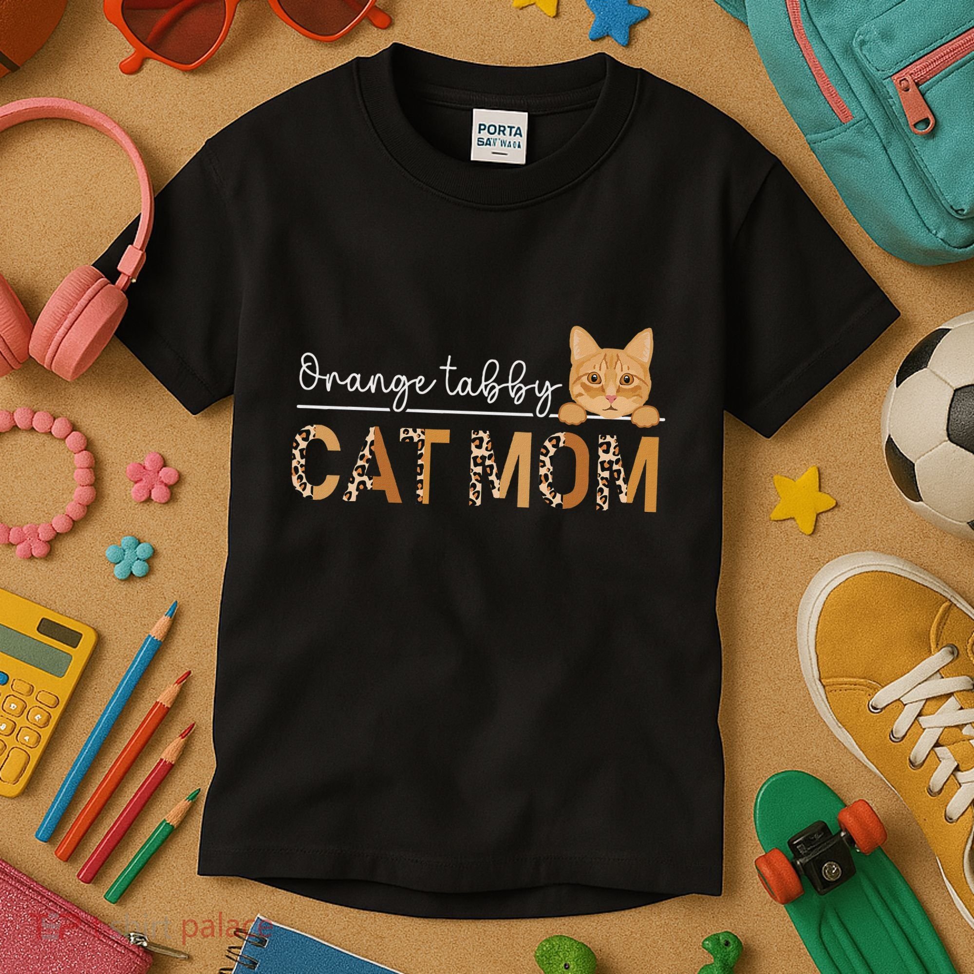 Orange Tabby Cat Mama Leopard Orange Tabby Cat Owner Kids T-Shirt