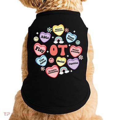 Occupational Therapy Candy Heart Valentines Day Doggie Tank