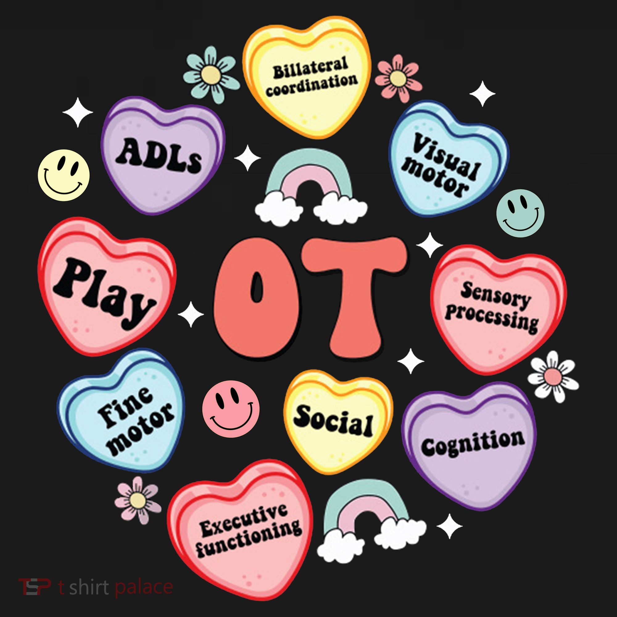 Occupational Therapy Candy Heart Valentines Day USA-Made Doggie Bandana