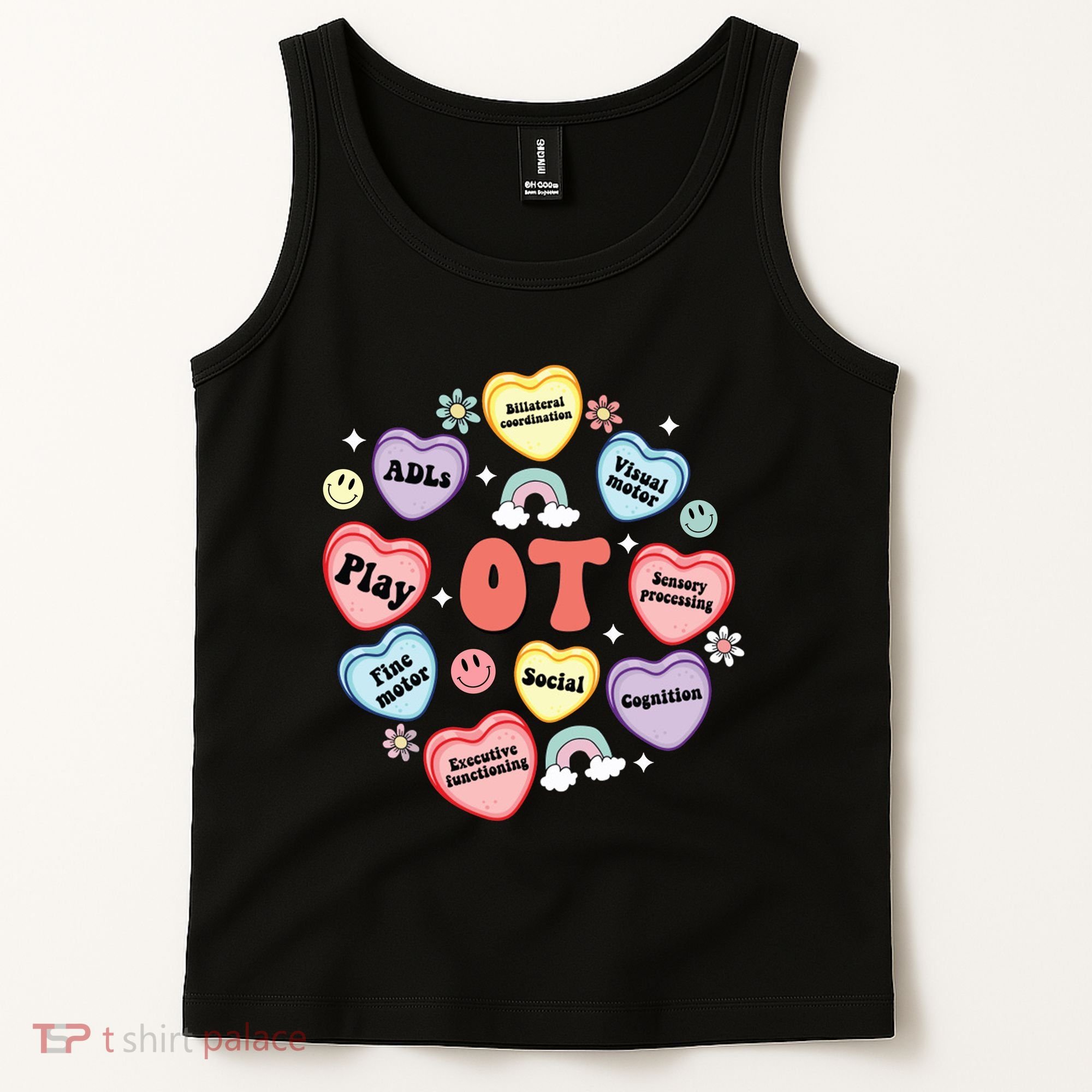 Occupational Therapy Candy Heart Valentines Day Tank Top