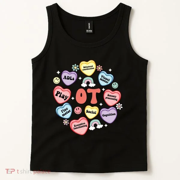 Occupational Therapy Candy Heart Valentines Day Tank Top