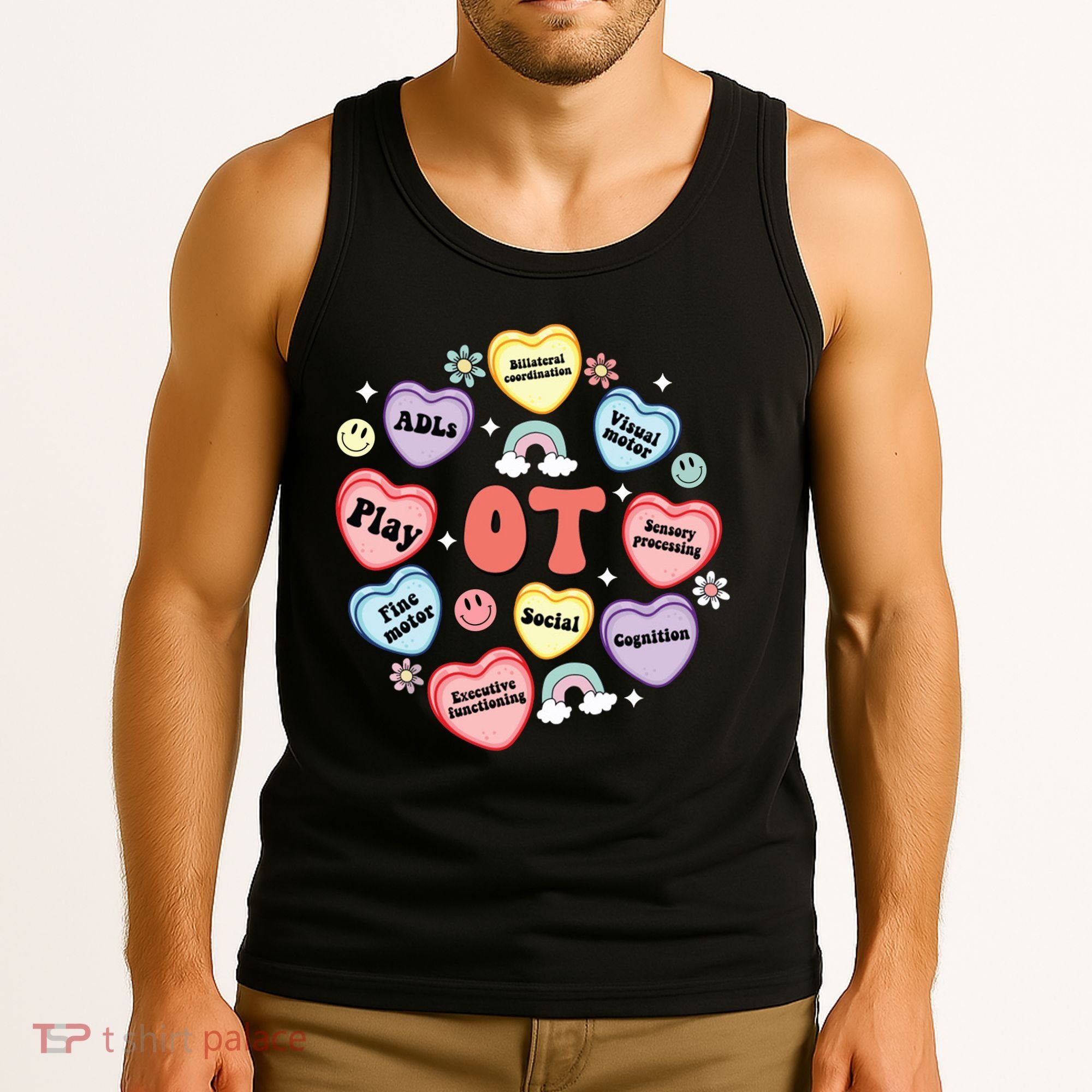 Occupational Therapy Candy Heart Valentines Day Tank Top