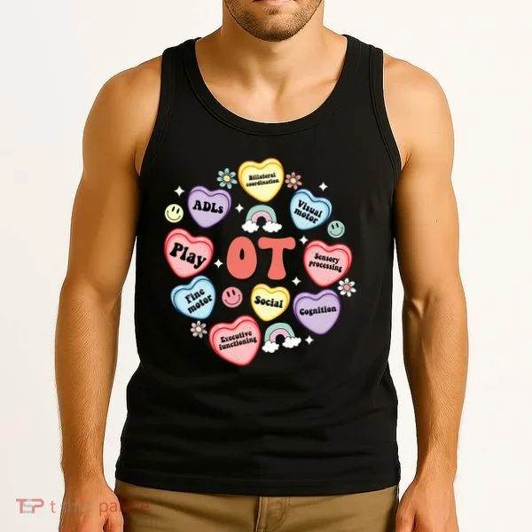 Occupational Therapy Candy Heart Valentines Day Tank Top