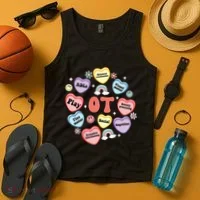 Occupational Therapy Candy Heart Valentines Day Tank Top thumb 4