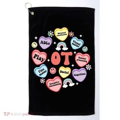 Occupational Therapy Candy Heart Valentines Day Golf Towel