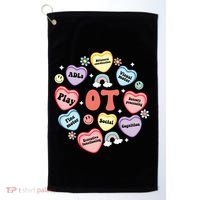 Occupational Therapy Candy Heart Valentines Day Golf Towel thumb 0