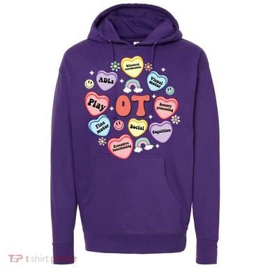 Occupational Therapy Candy Heart Valentines Day Hoodie