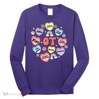 Occupational Therapy Candy Heart Valentines Day Long Sleeve Shirt