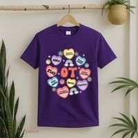 Occupational Therapy Candy Heart Valentines Day T-Shirt thumb 2