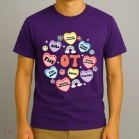 Occupational Therapy Candy Heart Valentines Day T-Shirt thumb 3