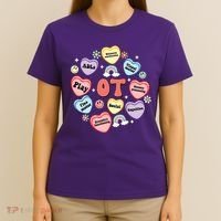 Occupational Therapy Candy Heart Valentines Day T-Shirt thumb 4