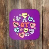 Occupational Therapy Candy Heart Valentines Day Coaster thumb 0