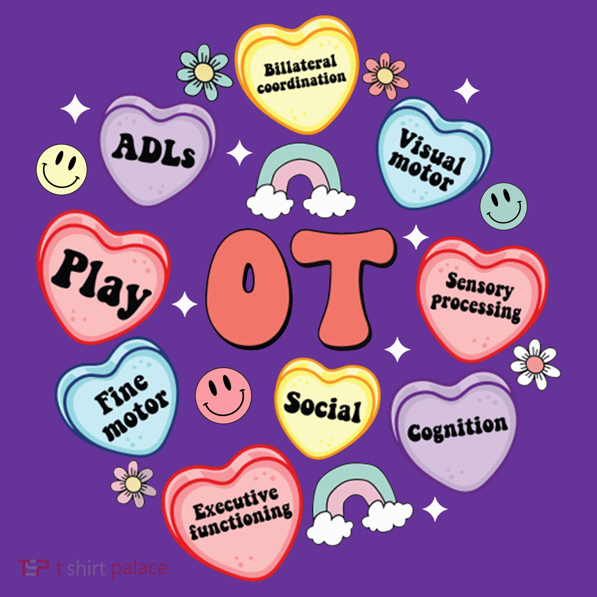 Occupational Therapy Candy Heart Valentines Day Coaster