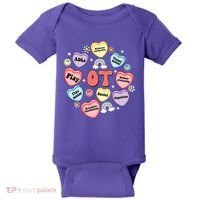 Occupational Therapy Candy Heart Valentines Day Baby Bodysuit thumb 0