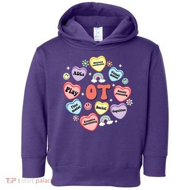 Occupational Therapy Candy Heart Valentines Day Toddler Hoodie