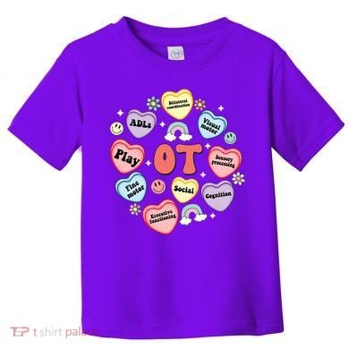 Occupational Therapy Candy Heart Valentines Day Toddler T-Shirt