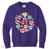 Occupational Therapy Candy Heart Valentines Day Kids Sweatshirt thumb 0