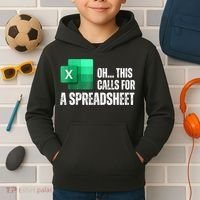 Oh This Calls For A Spreadsheet Funny Office Kids Hoodie thumb 2