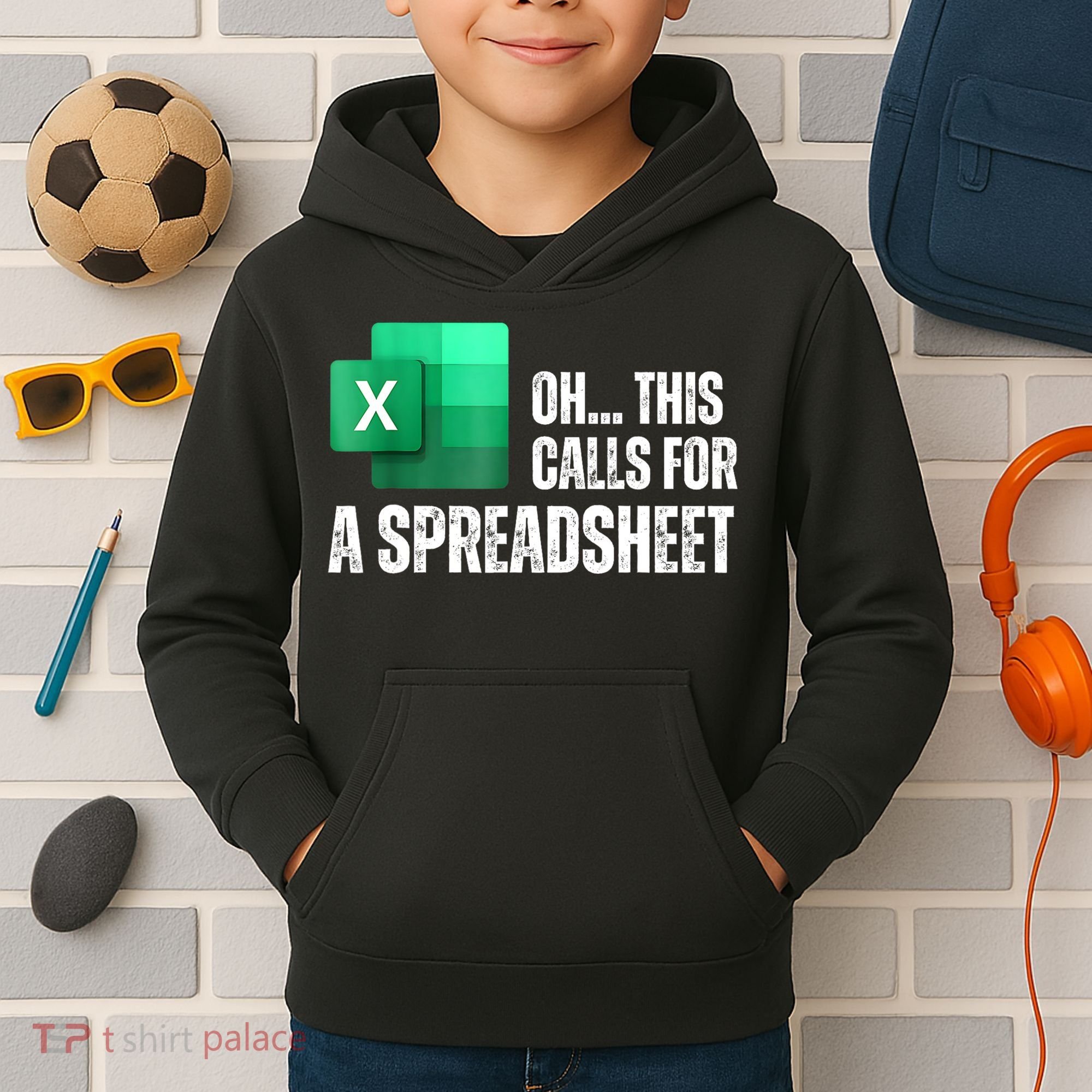 Oh This Calls For A Spreadsheet Funny Office Kids Hoodie