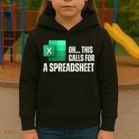 Oh This Calls For A Spreadsheet Funny Office Kids Hoodie thumb 3