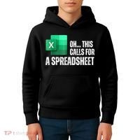 Oh This Calls For A Spreadsheet Funny Office Kids Hoodie thumb 4