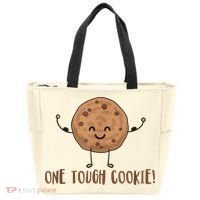 One Tough Cookie Cute Chocolate Chip Cookie With Muscles Tote Bag thumb 0