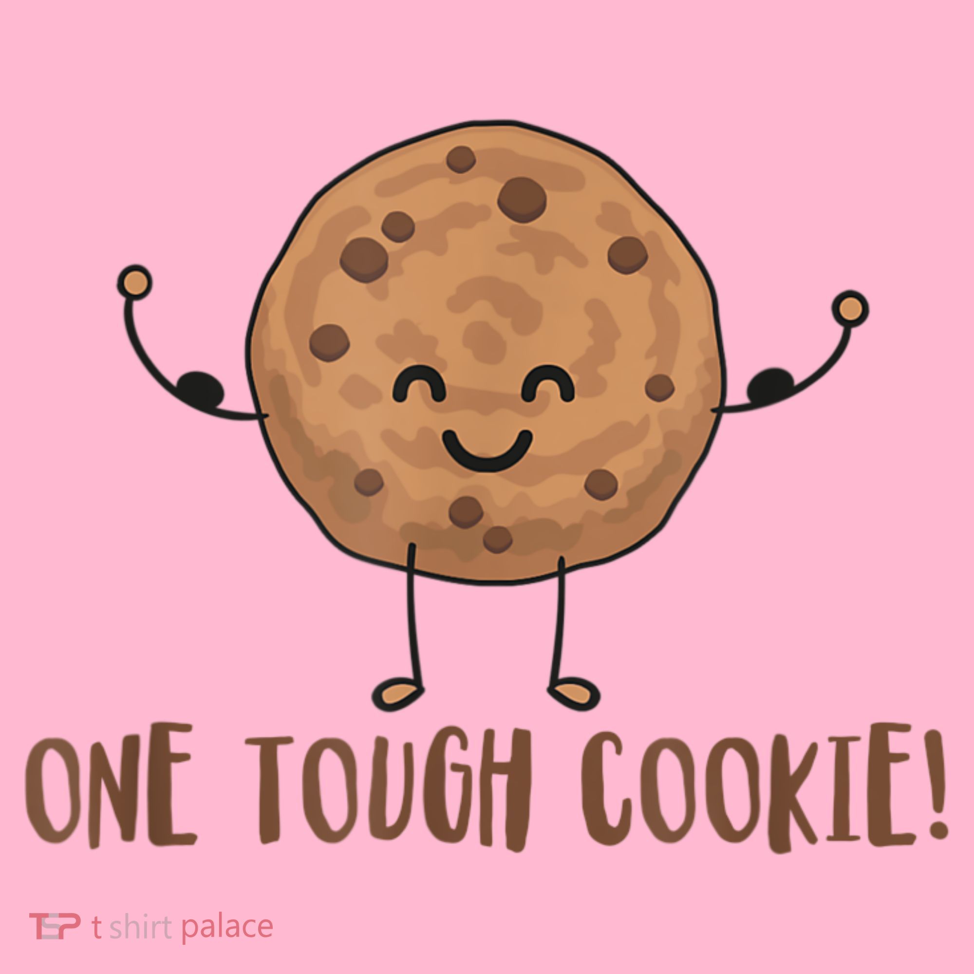 One Tough Cookie Cute Chocolate Chip Cookie With Muscles Coaster
