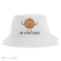 One Tough Cookie Cute Chocolate Chip Cookie With Muscles Sustainable Bucket Hat thumb 0