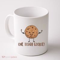 One Tough Cookie Cute Chocolate Chip Cookie With Muscles Coffee Mug thumb 0