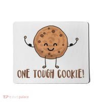 One Tough Cookie Cute Chocolate Chip Cookie With Muscles Mousepad thumb 0